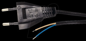 Mains cable with euro plug, 1.8 m, grey