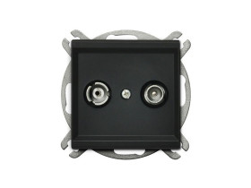 SONATA Gniazdo antenowe RTV końcowe ZAK-10 p/t czarny metalik GPA-10RPZ/m/33 OSPEL