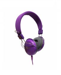 Słuchawki stereo z mikrofonem fioletowe