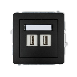 DECO Gniazdo podwójne 2xUSB-AA 3.0 czarny mat 12DGUSB-6