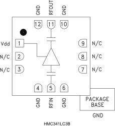 SMT GaAs pHEMT MMIC Low Noise Amplifier, 21 - 29 GHz