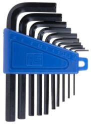 Zestaw kluczy imbusowych Jednostki metryczne, 10 szt. 1.5mm Sześciokątne, typu L, materiał: Stal chromowo-wanadowa, RS