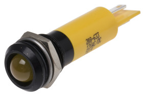 Lampka kontrolna do montażu panelowego 12V ac/dc, Żółta 12mm LED Końcówka lutownicza RS PRO