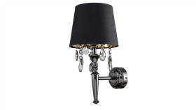 Kinkiet Ścienny Vigo Z Stylowymi Kryształkami Do Sypialni Lp-0412/1W Bk Light...