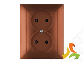 PERŁA Gniazdo podwójne miedź metalik PT-5P ABEX