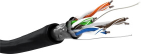 CAT 5e kabel sieciowy napowietrzny, F/UTP, czarny - Długość kabla 100 m