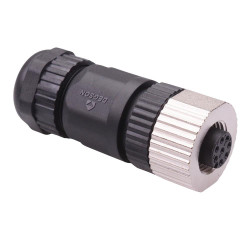 8 Way M12 Female Industrial Circular Connector IP67 2A 30V