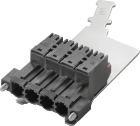 Plug, 4 pole, pitch 7.62 mm, straight, black, 2632730000