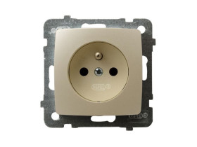 KARO Gniazdo pojedyncze z uziemieniem IP-20 zaciski gwintowe ecru perłowy GP-1SZ/m/42 OSPEL