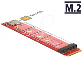 65921 Delock adapter M.2 Key B &gt; M.2 Key B + nano SIM