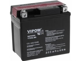 Akumulator do motocykli VIPOW 12V 4Ah YTX5L-BS