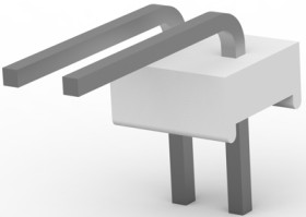 Pin header, 2 pole, pitch 2.54 mm, straight, natural, 640453-2