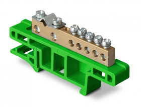 Listwa zaciskowa na szynę 7-torowa zielona TH35 LZ-7/Ż 0920-01
