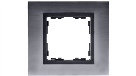 Simon 82 Ramka Pojedyncza Kamień Stal Grafitowa/ Ramka Pośrednia Grafit 82817-38