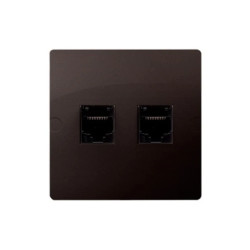 Simon Basic Gniazdo teleinformatyczne RJ45+RJ11 kat.5e czekoladowy BMF5T.02/47