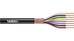 Control Cable liczba żył 4 0,25 mm2 Ekranowany Tasker Czarny