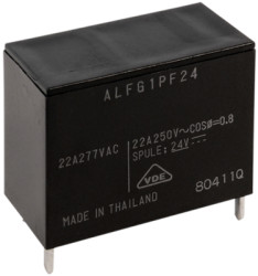 Relay, 2 Form C (NO/NC), 24 V (DC), 640 Ω, 25 A, 250 V (AC), monostable, ALF1P24T