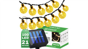 Girlanda Solarna Ogrodowa 100X Led Ozdobne Kuleczki 21.8M Ciepła 3000K Galla2...