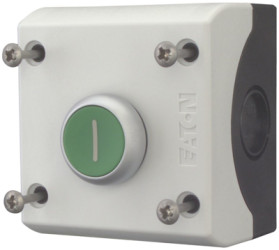 Surface mount housing, 1 pushbutton green, 1 Form B (N/C) + 1 Form A (N/O), groping, 216522
