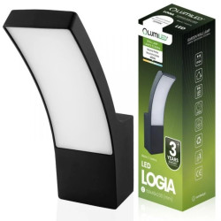 Lampa Elewacyjna LED Zewnętrzna Ścienna Czarna Kinkiet Ogrodowy 10W 4000K IP44 LOGIA LUMILED