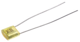 Kondensator foliowy 10nF 50V dc Nichicon Poliester rozstaw: 3.5mm osiowy ±10