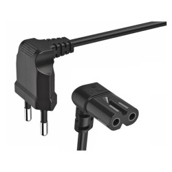 Kabel zasilający sieciowy 1,5m Kątowy (Dwa wtyki kątowe)