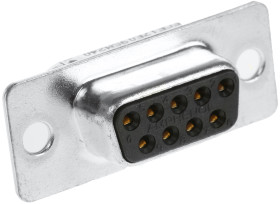 Złącze D-Sub 9-pinowe Żeński Proste Montaż na panelu raster 2.74mm Złoto na niklu