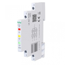 Lampka modułowa 3-fazowa z zabezpieczeniem czerwony/żółty/zielony 1/3S LED 230V LK-BZ-703K