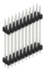 Pin header, 20 pole, pitch 2.54 mm, straight, black, 10057554