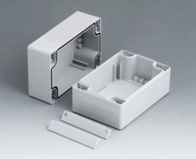 PC enclosure, (L x W x H) 80 x 65 x 80 mm, light gray (RAL 7035), IP66, C2108122