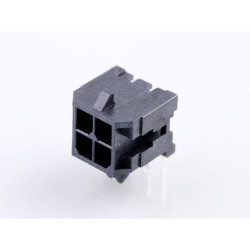Molex 430450400 Micro-fit Header 4-pin 3mm Pitch Right-angle Black