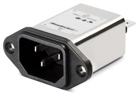 Gniazdo zasilające IEC z filtrem przeciwzakłóceniowymNone 6A C14 Schaffner Montaż na panelu