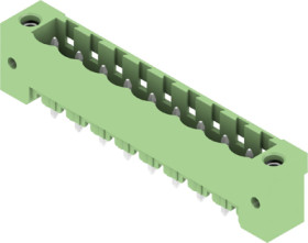 Pin header, 9 pole, pitch 5.08 mm, straight, green, 1401970000