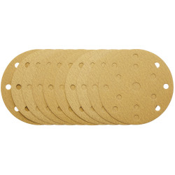 Draper 08475 Gold Sanding Discs-Hk&amp;Loop 150mm 180Grit 15 Dust Extract Holes 10Pc