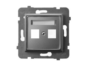 ARIA Obudowa gniazda podwójnego typu Keystone prosta szary mat GPK-2U/p/70 OSPEL