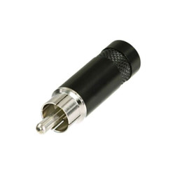 Rean NYS352B RCA Connector Plug Single Black Shell Gold-Plated Contacts