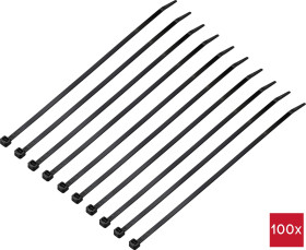 TRU COMPONENTS TC-12523672 Opaska kablowa 250 mm 4.8 mm czarny 100 szt.