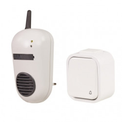 Dzwonek bezprzewodowy BULIK z przyciskiem hermetycznym DRS-982H szary