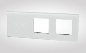 TouchMe Duży panel szklany, 1 x łącznik potrójny, 2 x ramka, biały TM703728728W