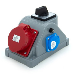 Rozdzielnica budowlana typ COMBOPOL 32A/5 + GS 230V + rozłącznik L-0-P, obudowa naścienna / natynkowa, N1T01LP