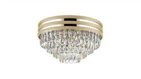 Lampa Sufitowa Plafon Naica Kolor Złoty Mat/Transparentny Metal/Kryształ,...