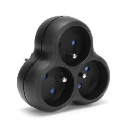 Rozgałęźnik potrójny czarny Montis MT151-BK