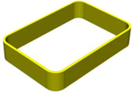 Enclosure ring, TPU, (L x W x H) 80 x 56 x 15 mm, yellow, RWK-2.37