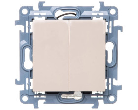 Simon 10 Łącznik świecznikowy z podświetleniem LED 10AX IP44 kremowy CW5BL.01/41