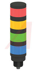 Wieża sygnalizacyjna Banner 4 -elementowy akustyczny Bez komponentu sygnalizatora dźwiękowego LED Czarny, zielony,