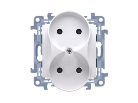 SIMON 10 Gniazdo podwójne bez uziemienia zaciski śrubowe białe CG2M.01/11 KONTAKT SIMON