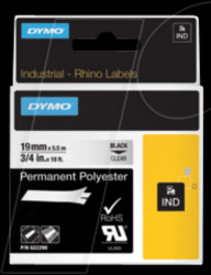 622290 DYMO IND polyester, 19 mm, black/transparent