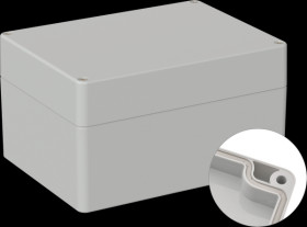 Industrial housing, 160 x 120 x 90 mm, IP66, light gray