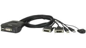 Przełącznik KVM CS22D, 2-portowy USB, Aten DVI-D