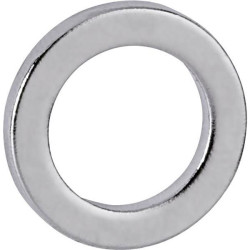 Maul 6168396 Neodym magnet Ring Silver Ø 12mm x H 1.5mm 10 pcs